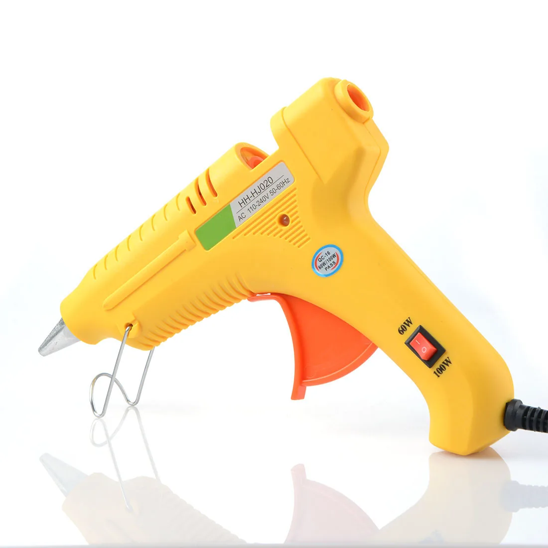 

60W-100W AC 100V-240V EU/US plug Hot Melt Glue Gun stick with Thermo Copper Nozzle yellow