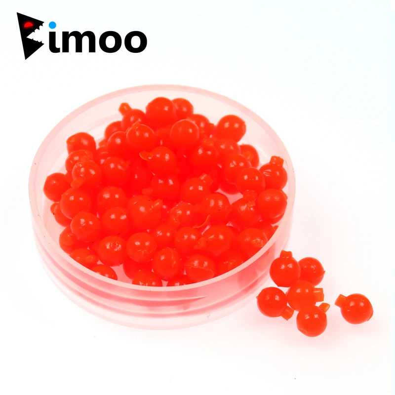 

Bimoo 50pcs/bag 4mm Soft Realistic Salmon Fish Egg Fly Fish Roe Treble Hook Shank Bait UV Pink Orange Red