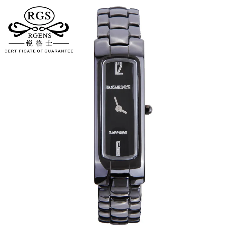 

Original womens ceramic watches quartz luxury Square Female clocks casual 30m waterproof ladies wristWatches black white gold