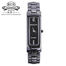 D’origine femmes en céramique montres à quartz de luxe Carré Femelle horloges casual 30 m étanche dames montres noir blanc or