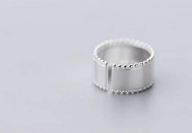 925 пробы серебряные глянцевые бусинки с широкой поверхностью женские кольца Unix элегантные Япония Корея открытый кольца из серебра 925 пробы, ювелирные изделия подарок