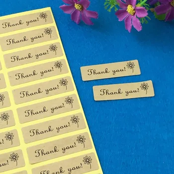 

Fashion kraft 1200PCS/Lot 4.5x1.3 rectangle Printed above"Thank You" Sticker Labels Adhesive Stickers DIY For Box/gift/envelope
