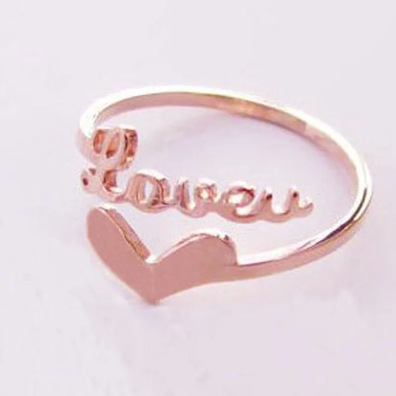 Custom Name Rings Rose Gold Date Numbers Heart Sprial Ring For Women Stainless Steel Name With Heart Rings Bijoux Femme BFF