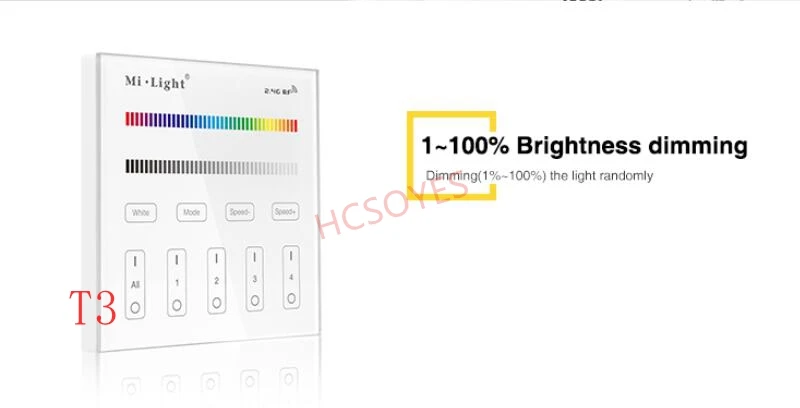 Ми свет PX1 2,4g РФ дистанционного управления Управление Лер B0/B1/B2/B3/B4/B8/T1/T2/T3/T4/FUT096 4-зоны 8-зоны Smart Панель дистанционного управления;