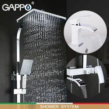 Bathtub Faucets Mixer Taps-Basin Shower-System Robinet Water-Taps GAPPO White No Baignoire