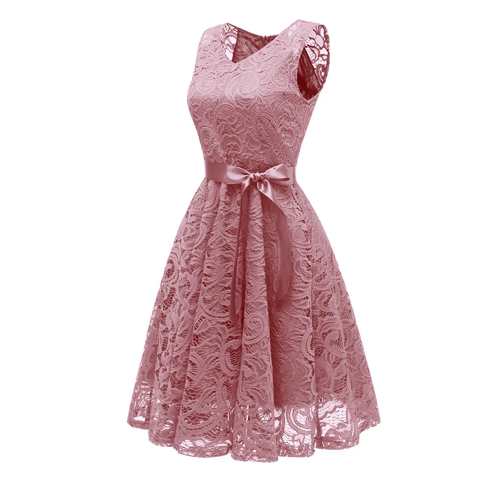 Винтажное кружевное платье принцессы с цветочным рисунком и v-образным вырезом; женские летние платья без рукавов трапециевидной формы; вечернее платье; vestidos платье