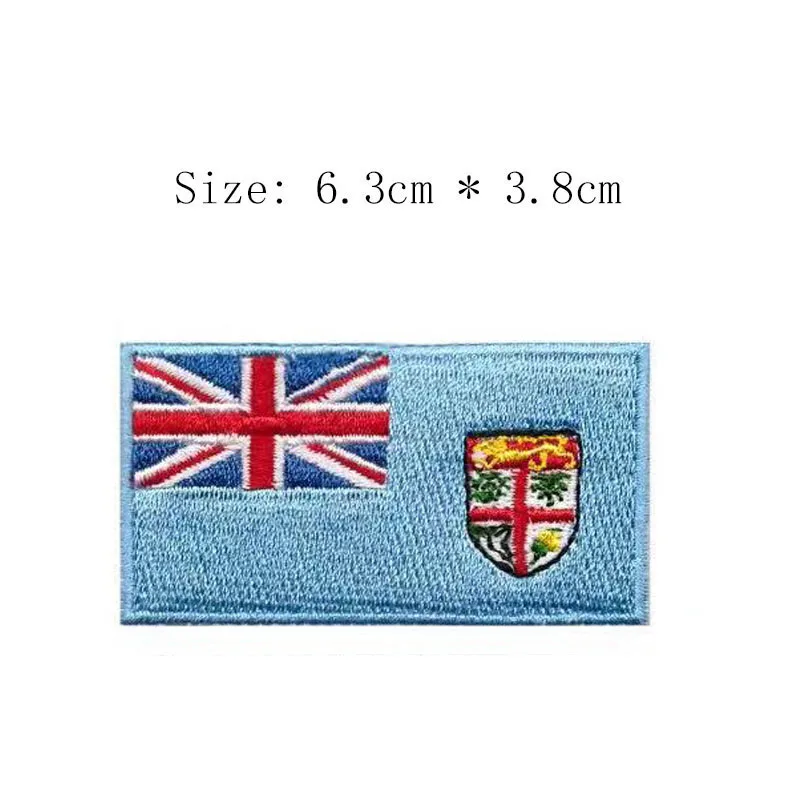 

Fiji embroidery flag patch Suva city emblem for MC coat Wholesale iron on sew left chest shirts DIY Originality