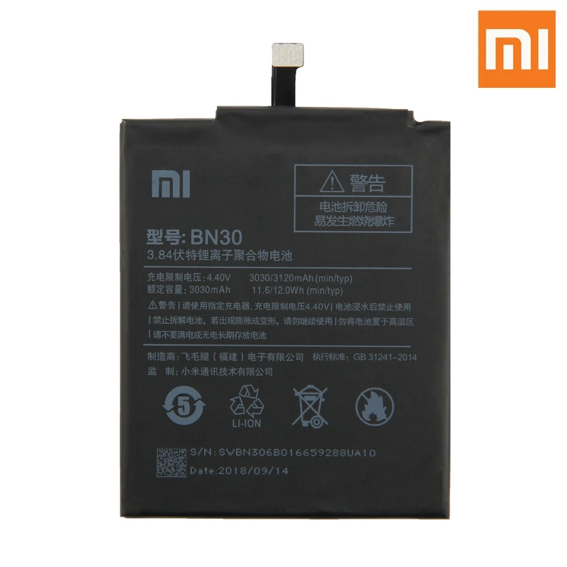 Аккумулятор Xiao mi BN30 для Xiao mi redmi Hong mi 4A Redrice 4A BN30 подлинный Сменный аккумулятор для телефона 3120 мАч+ Бесплатные инструменты