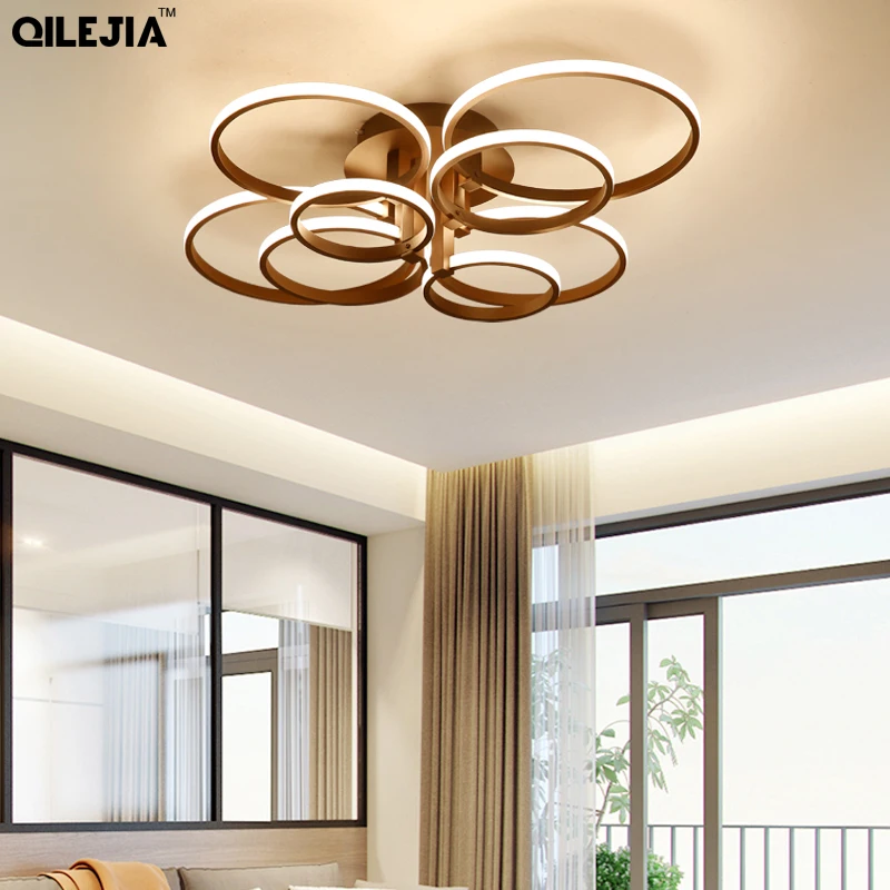 

New Arrival Modern Led Chandeliers For Living room Bedroom Dining room Luminaries White&Coffee Led Ceiling Chandelier Lighting