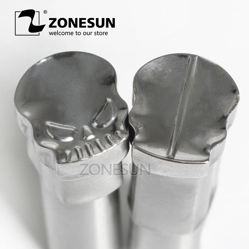 

ZONESUN Skull Press Stainless Steel Custom Mold Single Punch Stamp Mold Milk Candy Sugar Tablet Press Die TDP0 1.5 5