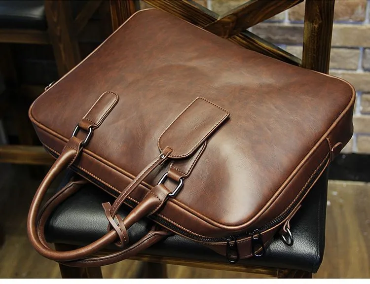 Известный бренд, искусственная кожа Crazy Horse, мужской портфель, мужская сумка-мессенджер, Офисная сумка для ноутбука, мужская деловая сумка, дорожная сумка