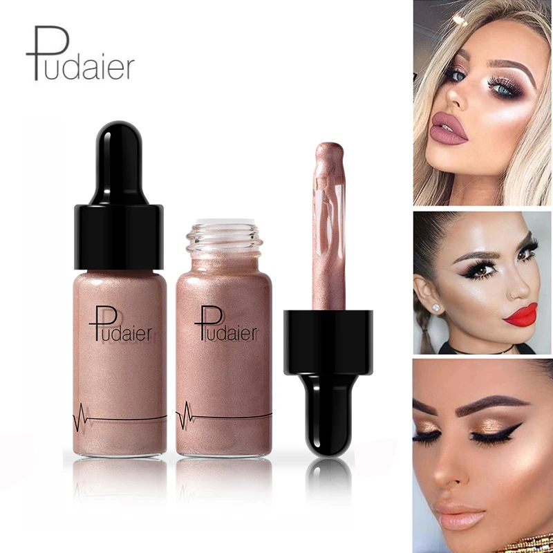 

12 Color Pudaier Liquid Highlighter makeup shimmer face body highlighter palette Concealer iluminador maquillaje makeup bronzer