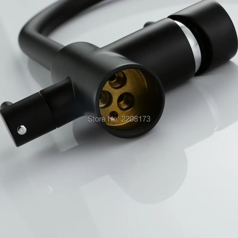 Smesiteli New Arrival Luxury Matte Black Finish Osmosis Reverse 3 in 1 Kitchen Faucet three way clean water filter taps