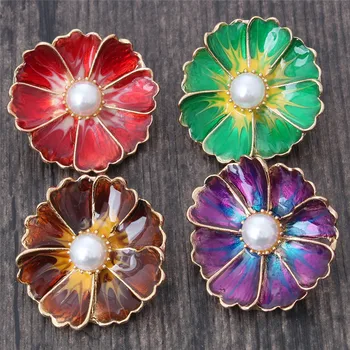 

6pcs/lot New Arrival Metal Snap Jewelry Flower Snap Button Fit 18mm Snap Bracelets Bangles For Women DIY Ginger Charms ZA1203