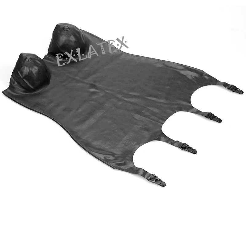 Latex Garter Women Goth bdsm Bondage Black Latex Rubber Corset with Suspenders Belt with Clips Body Harness (2)