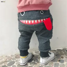 Штаны-шаровары для маленьких мальчиков мультфильм печати полностью хлопковые детские брюки для мальчиков детские леггинсы для младенцев Одежда для малышей От 1 до 3 лет