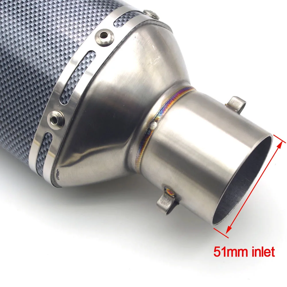 Para YAMAHA XT1200Z DX VMAX YZF-R125 R3 R6 FZ8 FZ1 de la motocicleta tubo de Escape silenciador de Escape de acero inoxidable silenciador con DB asesino 51mm