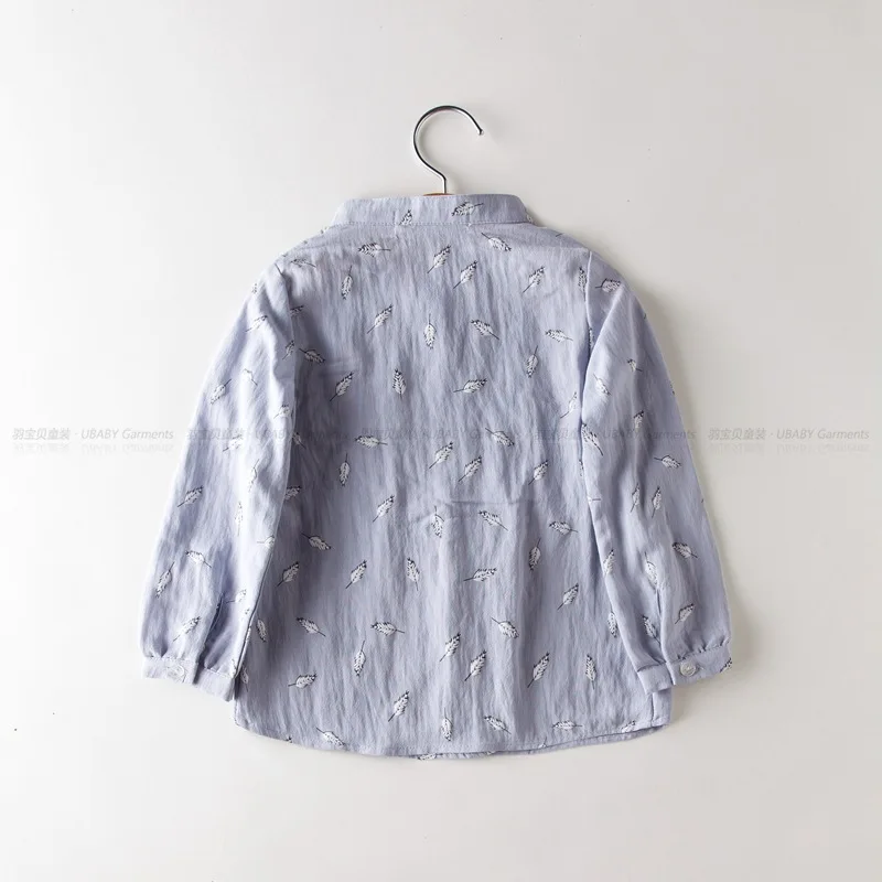 Г. Весенне-Осенняя детская одежда рубашка с длинными рукавами для девочек детская блузка с принтом От 3 до 8 лет синий/розовый