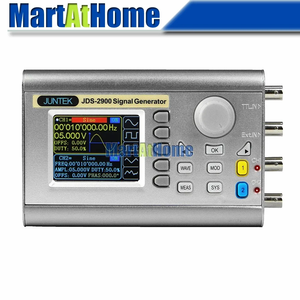 

Digital Dual-channel DDS Signal Generator Function Arbitrary Waveform 15MHz Waveform Sampling Rate 266MSa/s 1mVpp 2.4"LCD