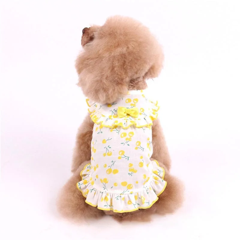 Весенне-летняя одежда для собак костюм для пары собак Чихуахуа Йоркширский собачий костюм для маленьких футболка для собак милый жилет для щенка платье
