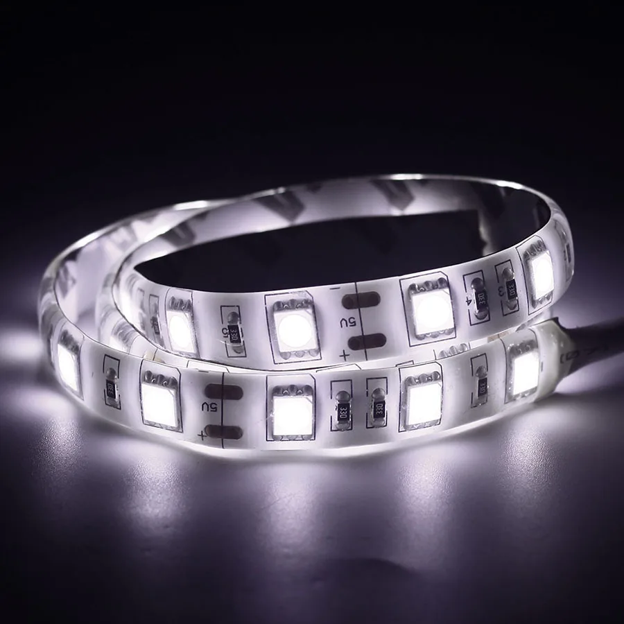 DC5V USB светодиодный ленточный светильник 0 5 м SMD 5050 RGB белый теплый