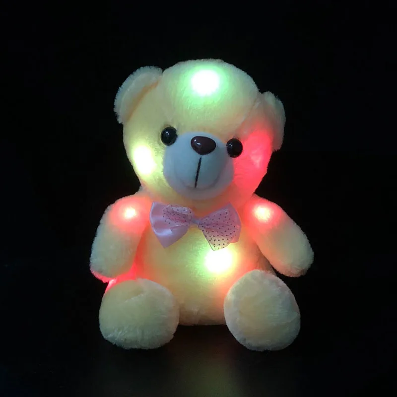 20 см Красочный светящийся яркий Kawaii Плюшевые Детские игрушки освещение мягкие животные медведь плюшевый медведь прекрасные подарки для детей