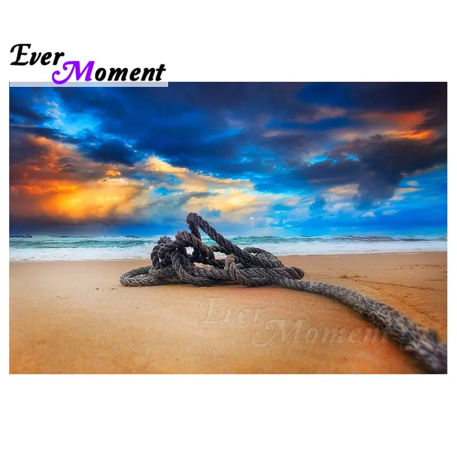 Ever Moment Diamond Painting Handmade Full Square Drill Cross Stitch Picture Of Rhinestone Embroidery Seaside S2F1871 | Дом и сад