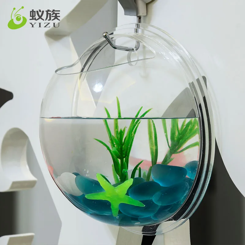 Micro Landscape Acrylic Aquarium Tank Round Off Home Decoration