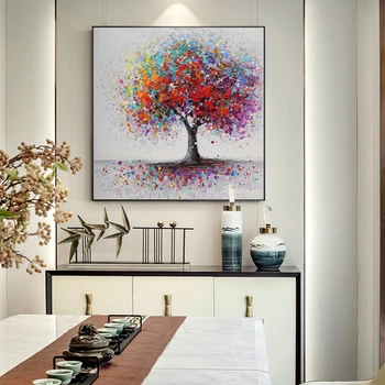 

Abstract Trees Landscape Oil Paintings Print On Canvas Colorful Pop Art Canvas Prints Wall Pictures For Living Room Cuadros