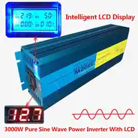 デジタルディスプレイ 3000 ワット 6000 ワットピーク純粋な正弦波パワーインバータ DC 12 V ac 220 V 230 12V 240 V コンバータ電源太陽光発電