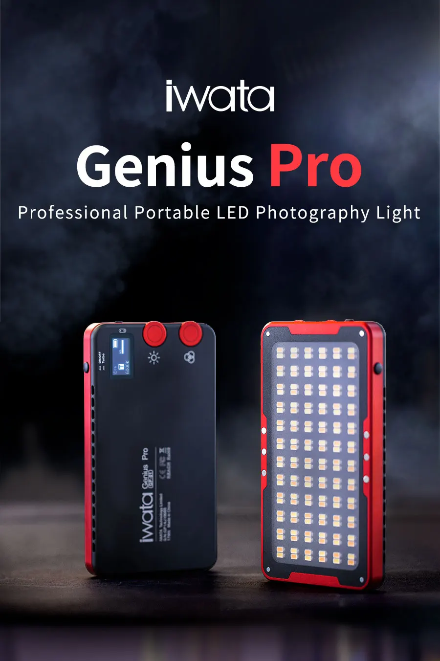 Iwata Genius Pro GP-01 PRO 24 Вт светодиодный заполняющий светильник 2600 K-6000 K литиевая батарея портативный телефон уличный видео светильник для фотосъемки
