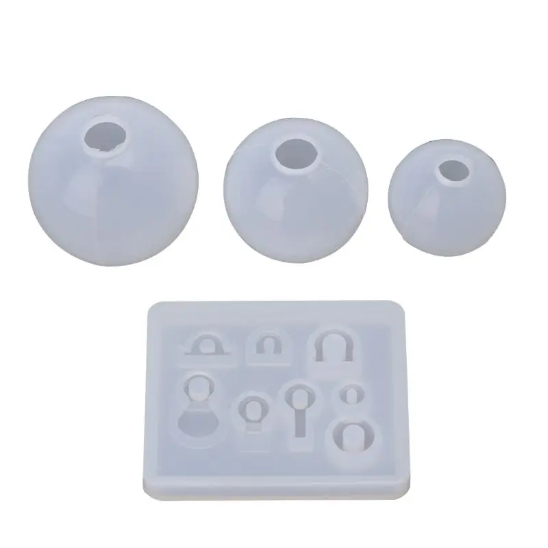 4 Pcs/set Spherical Crystal Epoxy Silicone Mold DIY Handmade Jewelry Pendant Resin Molds Making Crafts Tool Set