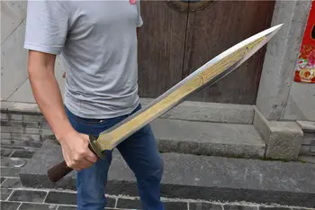 

Hunting Fighting Broadsword Sword Jian Sharp High Manganese Steel Blade Full Tang