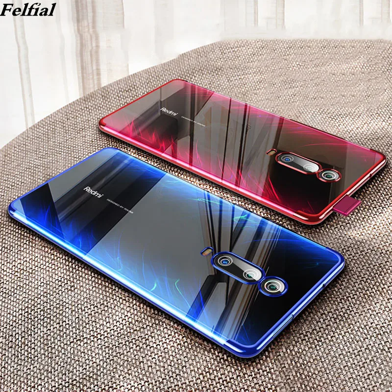 

For Xiaomi Redmi K20 Pro Case Soft TPU Slim plating transparent Protective Back cover case For xiaomi mi 9t pro redmiK20 mi9t