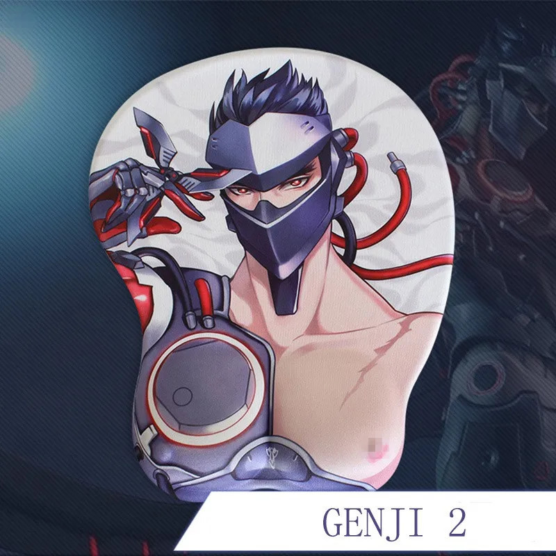 GENJI 3D Oppai коврик для мыши с подставкой для запястья Противоскользящий - Цвет: GENJI 2