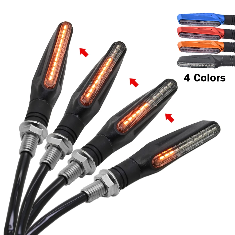 BJMOTO 4x 4.5w M10 Universal Flowing Water Flicker Led Motorcycle Turn