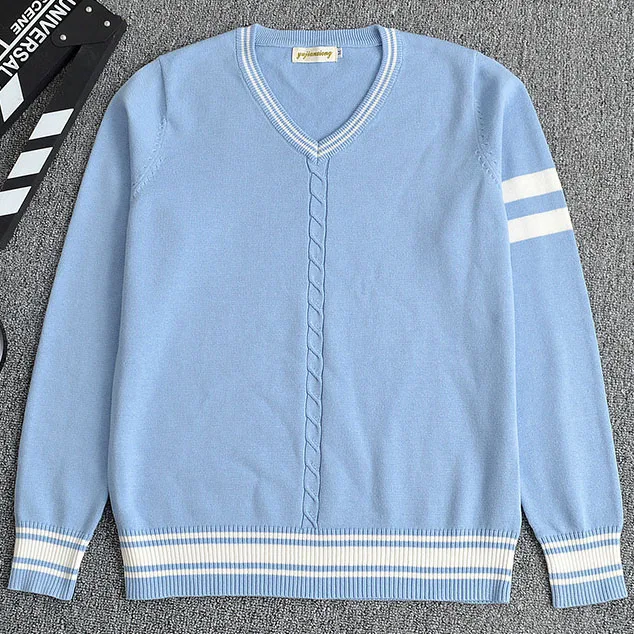 Aliexpress.com : Buy Japanese JK pullovers sweater water blue white bar ...