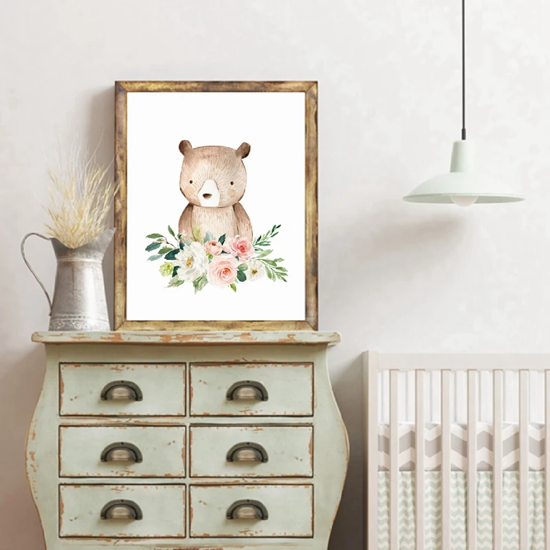bear print nursery decor