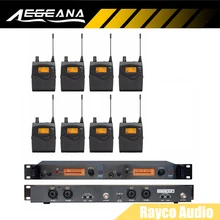 Двойные каналы передатчик+ 8 приемников Беспроводной в ухо системы контроля/ушного мониторинга SR 2050 iem sr2050 2000 iem