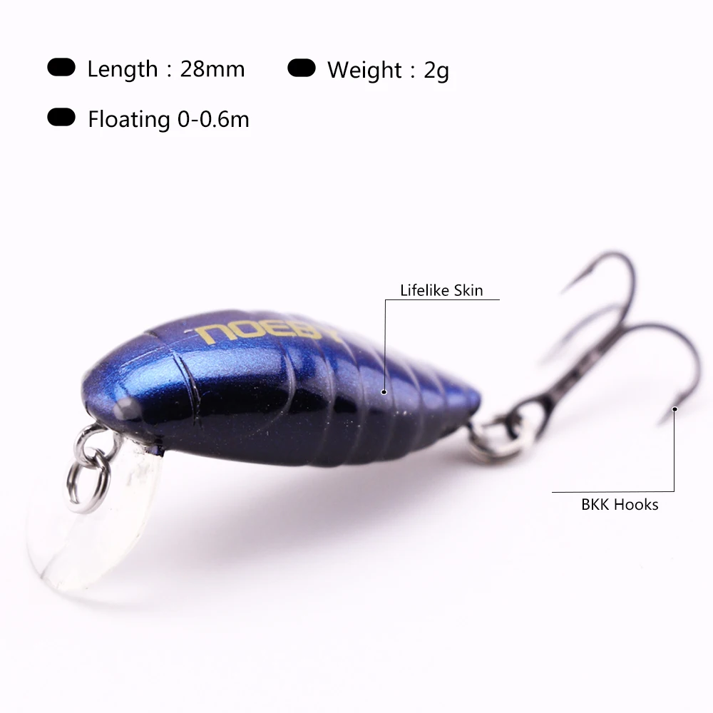 NOEBY плавающий приманка для насекомых бас щука приманки Walleye форель пластик