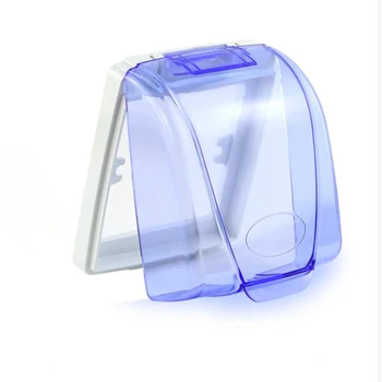 

2pcs Electrical Socket Thick Waterproof Box 86 Type Wall Switches And Sockets Bathroom Splash Box Blue