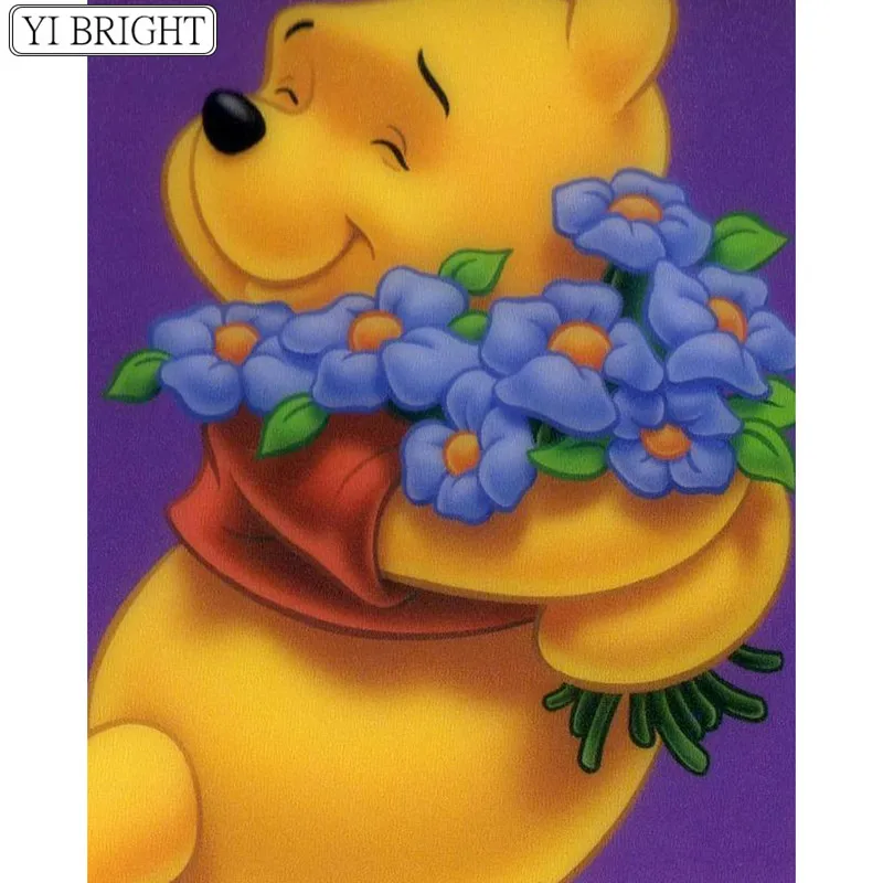

5D DIY Full Square Diamond Painting Cross Stitch Cute Winnie the Pooh 3D Diamond Embroidery Rhinestone Mosaic Home Decoration