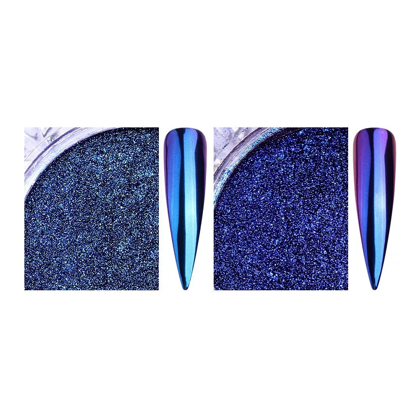 Biutee 8 коробок зеркало-Хамелеон дизайн ногтей порошок Shnining Блеск порошок великолепный лазер красочный дизайн ногтей зеркало «Павлин» порошок - Цвет: 2pcs Type 7-8 Color