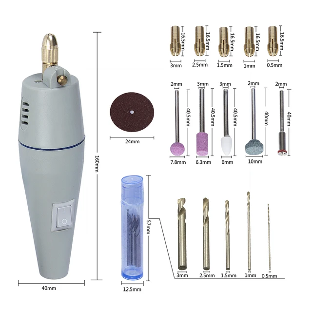 110V 220V Mini Drill Electric Drill DC 12V Rotary Tool With Case and 17pcs Power Tools Accessories For Dremel Mini Grinder Tool