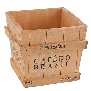 

Creative Household Multifunctional Debris Storage Finishing Wooden Box Retro Wooden Square Desktop Plant Holder Storage Box Gift