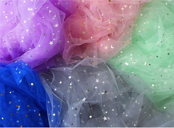 

Blogger Yarn Photography Background Backdrops Star Moon Sequin Mesh Fabric Tutu Skirt Fabric Curtain Party Decorations