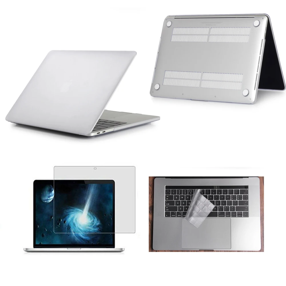 Frosted Crystal Hard Case Cover Skin Set Rubberized keyboard cover For Apple Macbook Pro Air Retina 11 12 13 15