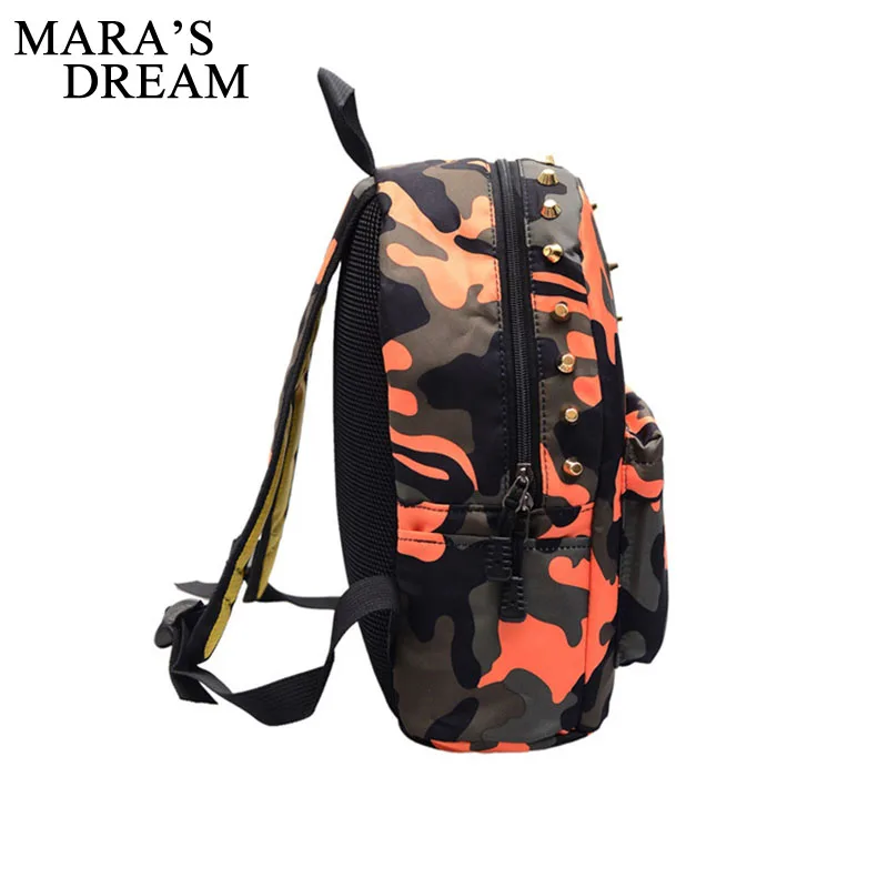 orange camo mini backpack
