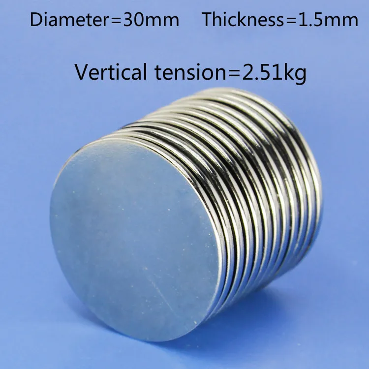 The 10pcs NdFeB 30x1.5mm thin circular Teaching