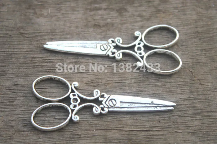 

5pcs Scissors--Antique silver Scissors Charms pendants,ScissorsConnector 25x60mm